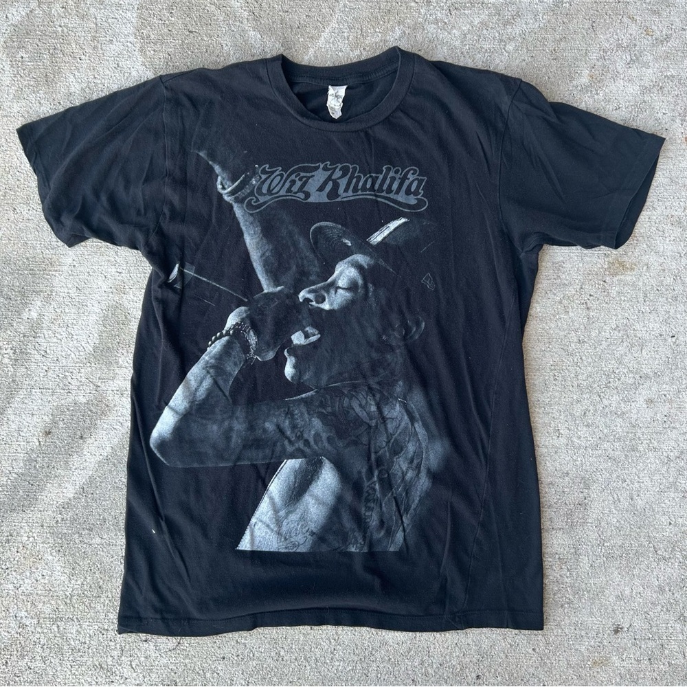 Wiz Khalifa Black Graphic Tee with Artist Design